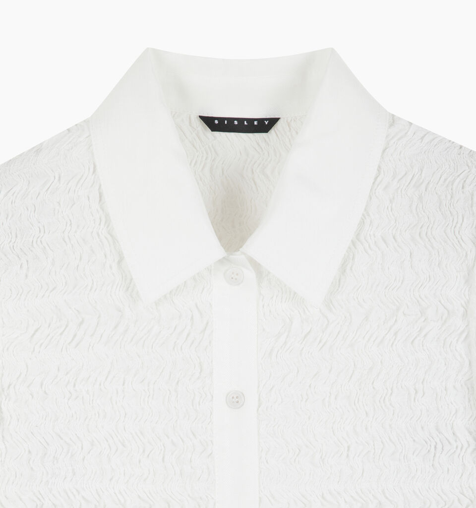 White rouched shirt - null - White | Sisley K image number 3